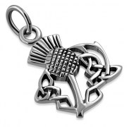 Tiny, Light, Thistle Sterling Silver Pendant, pn604